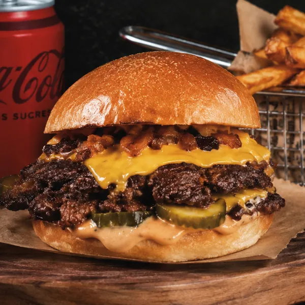 Menu Smash Burger : smash burger, frites maison et boisson 33 cl